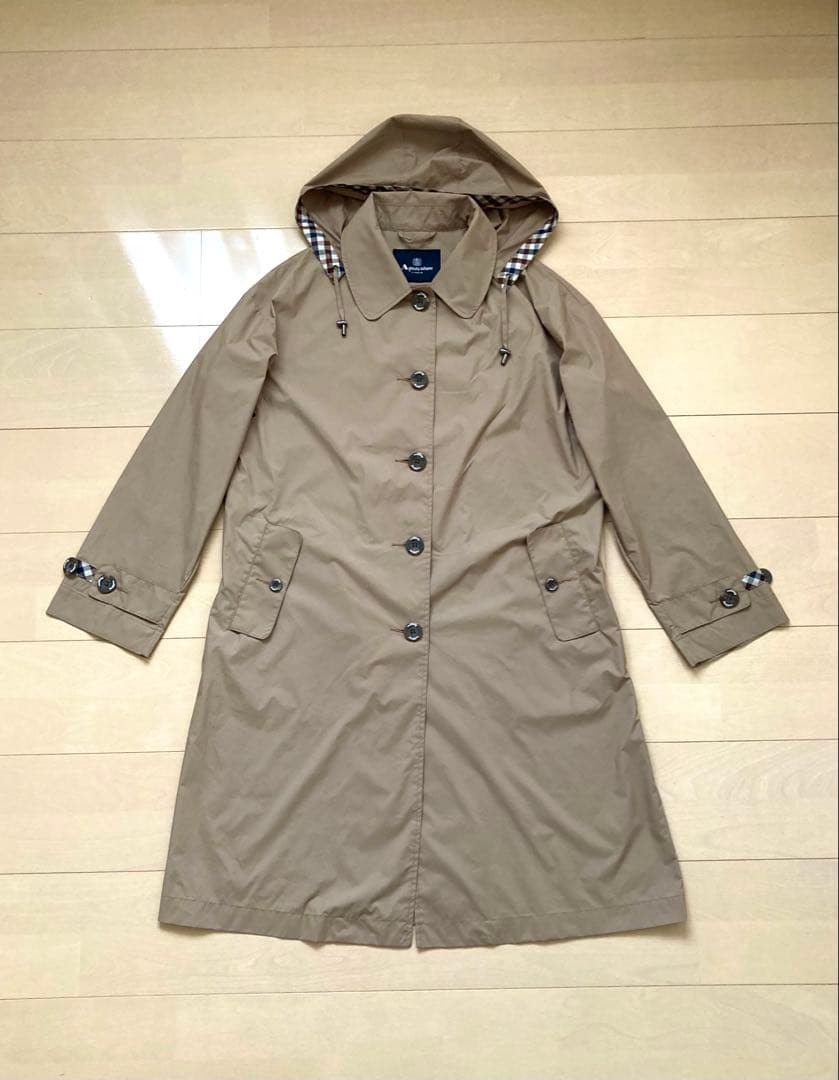Aquascutum LONDON ステンカラーコート ベージュ M〜L 春