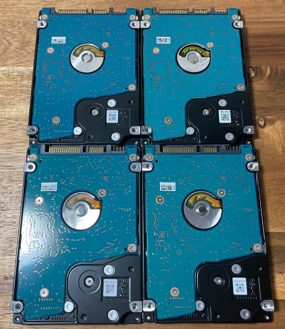 使用時間短め4枚セット TOSHIBA 2.5インチHDD 1TB 厚さ9mm