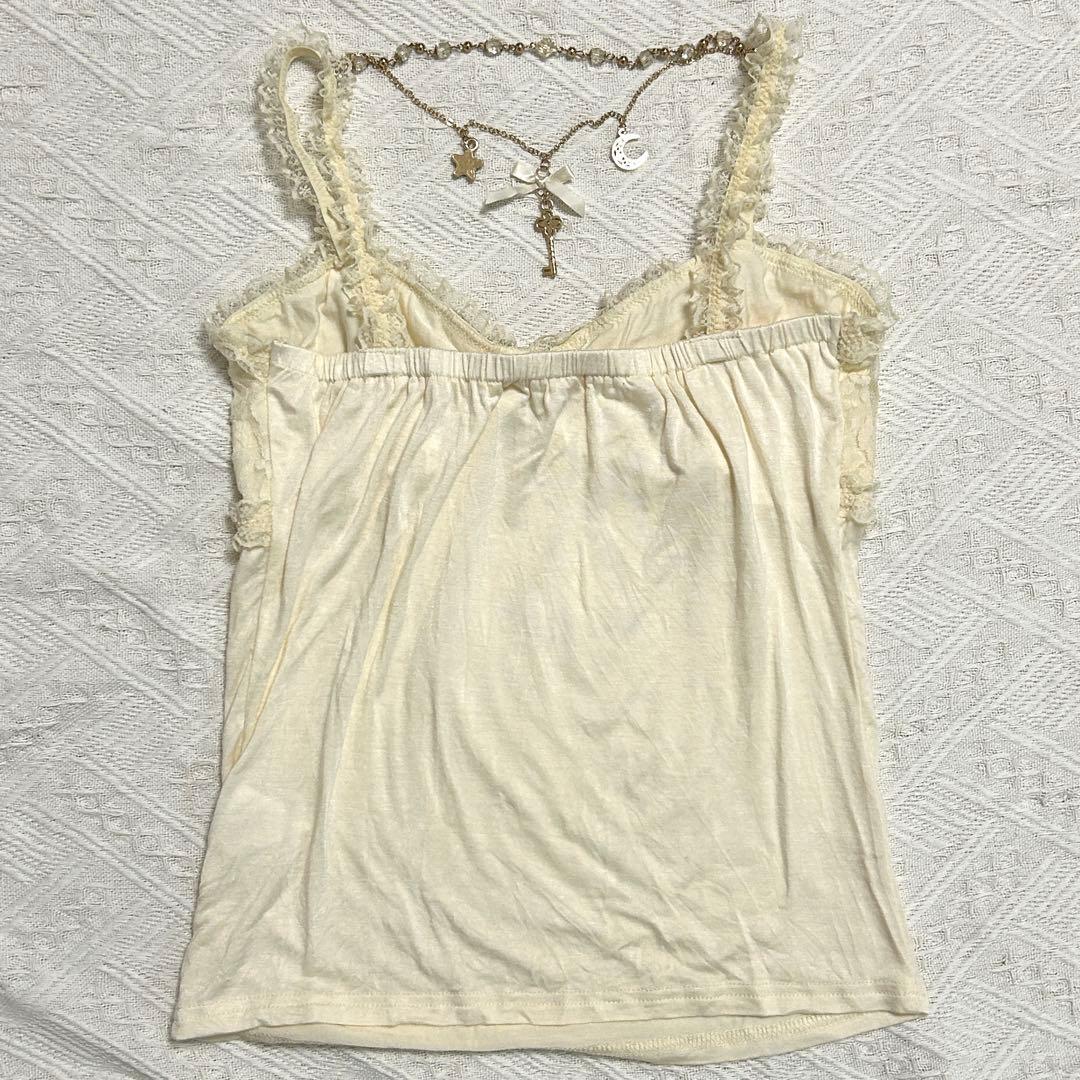 【LIZ LISA】チャーム付き レースキャミソール アイボリー 未使用品