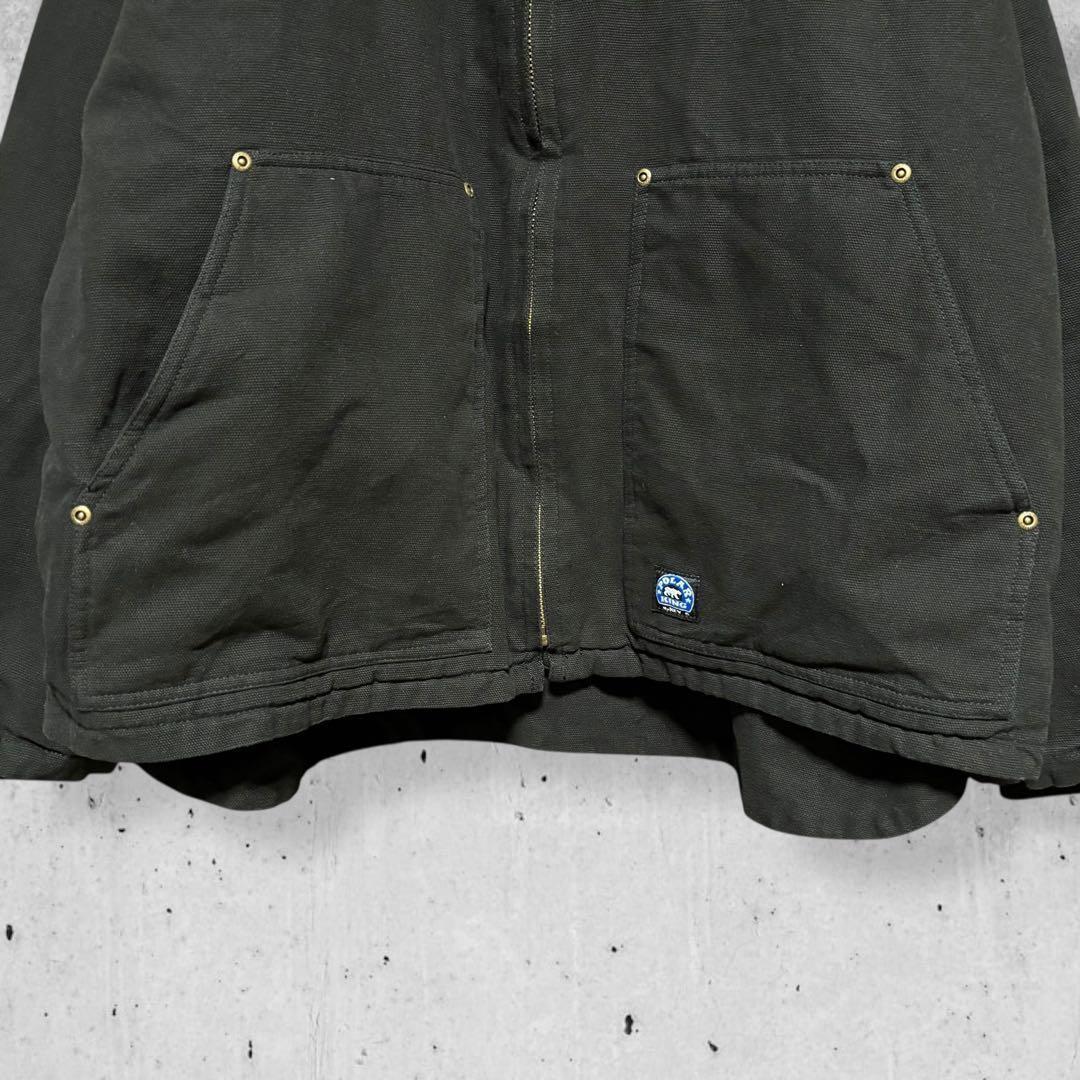 90sヴィンテージ中綿ダック地アクティブジャケットパーカーブラック肉厚古着2XL