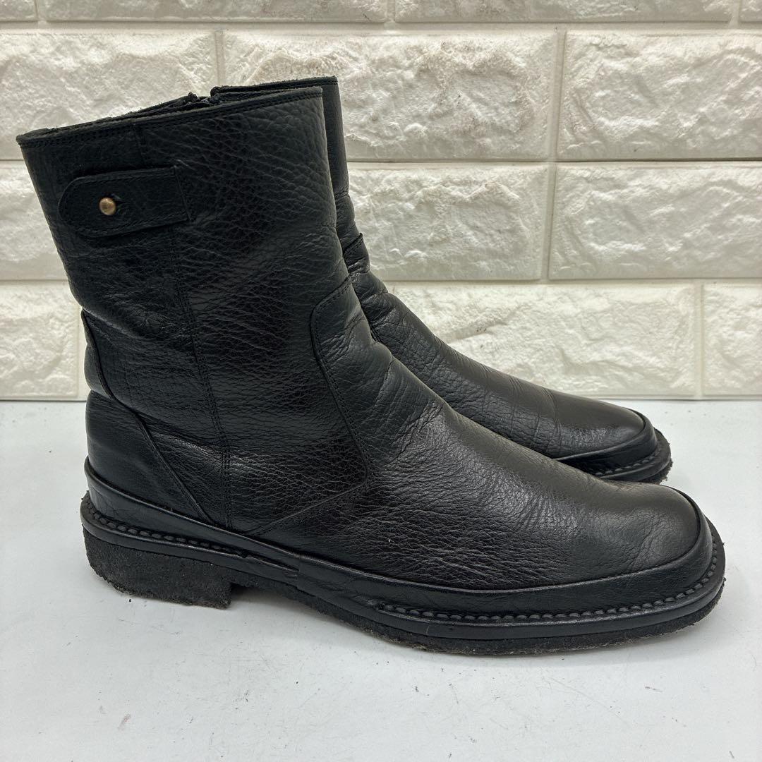 【良品】SAYA サヤ サイドジップ ミドルブーツ 24 シボ革 サイドジップ