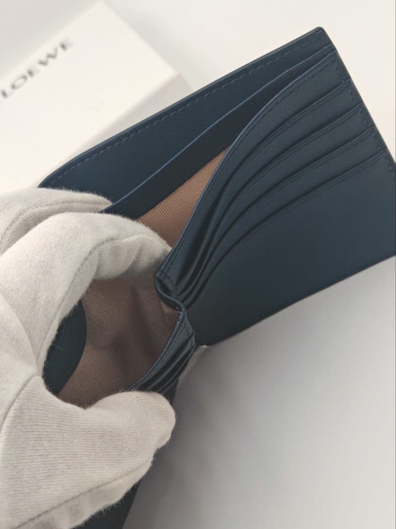 LOEWE 二つ折り財布 ネイビー 中古美品