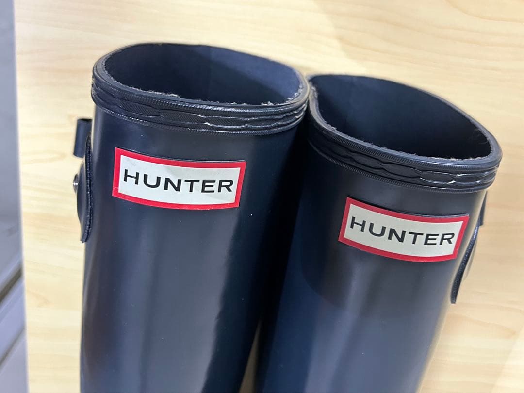 23〜23.5㎝★美品HUNTERレインブーツUK4 グロスハンター 長靴ロング