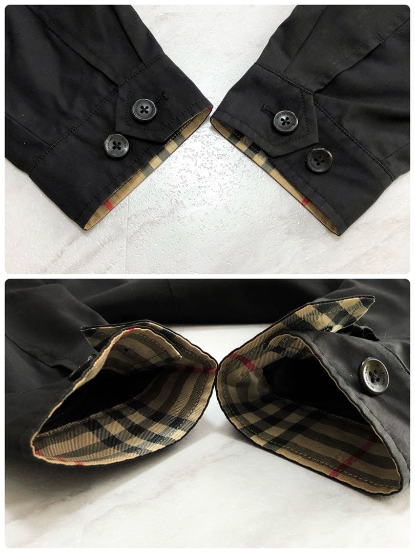 【美品】BURBERRY ハリントンジャケット ノバチェック ホースロゴ 黒 M