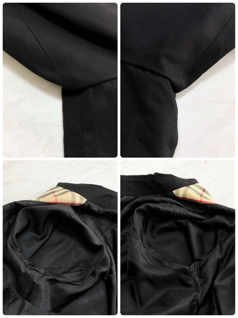 【美品】BURBERRY ハリントンジャケット ノバチェック ホースロゴ 黒 M