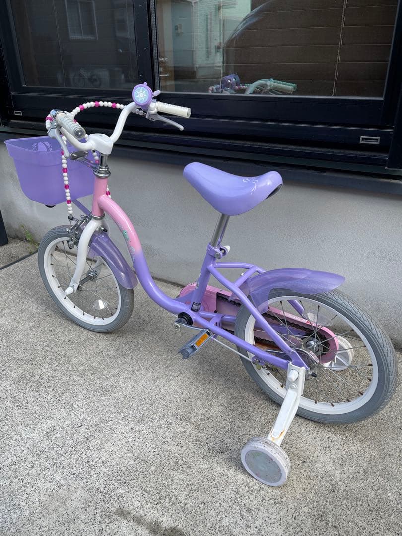 【直接引渡】ラプンツェル 幼児用自転車 16インチ プリンセスヘルメット付