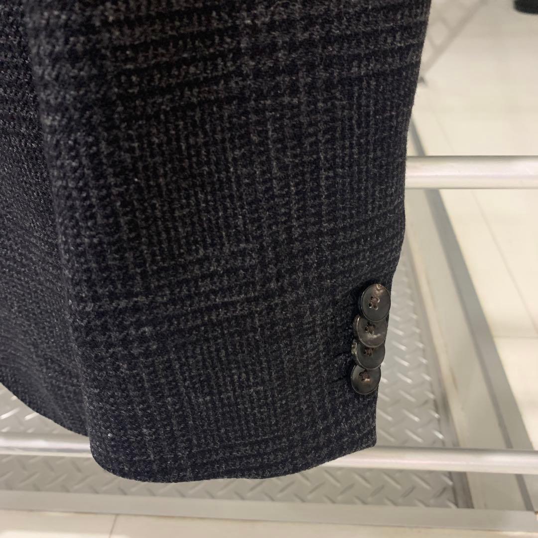 LARDINI ダークグレー チェック柄 テーラードジャケット
