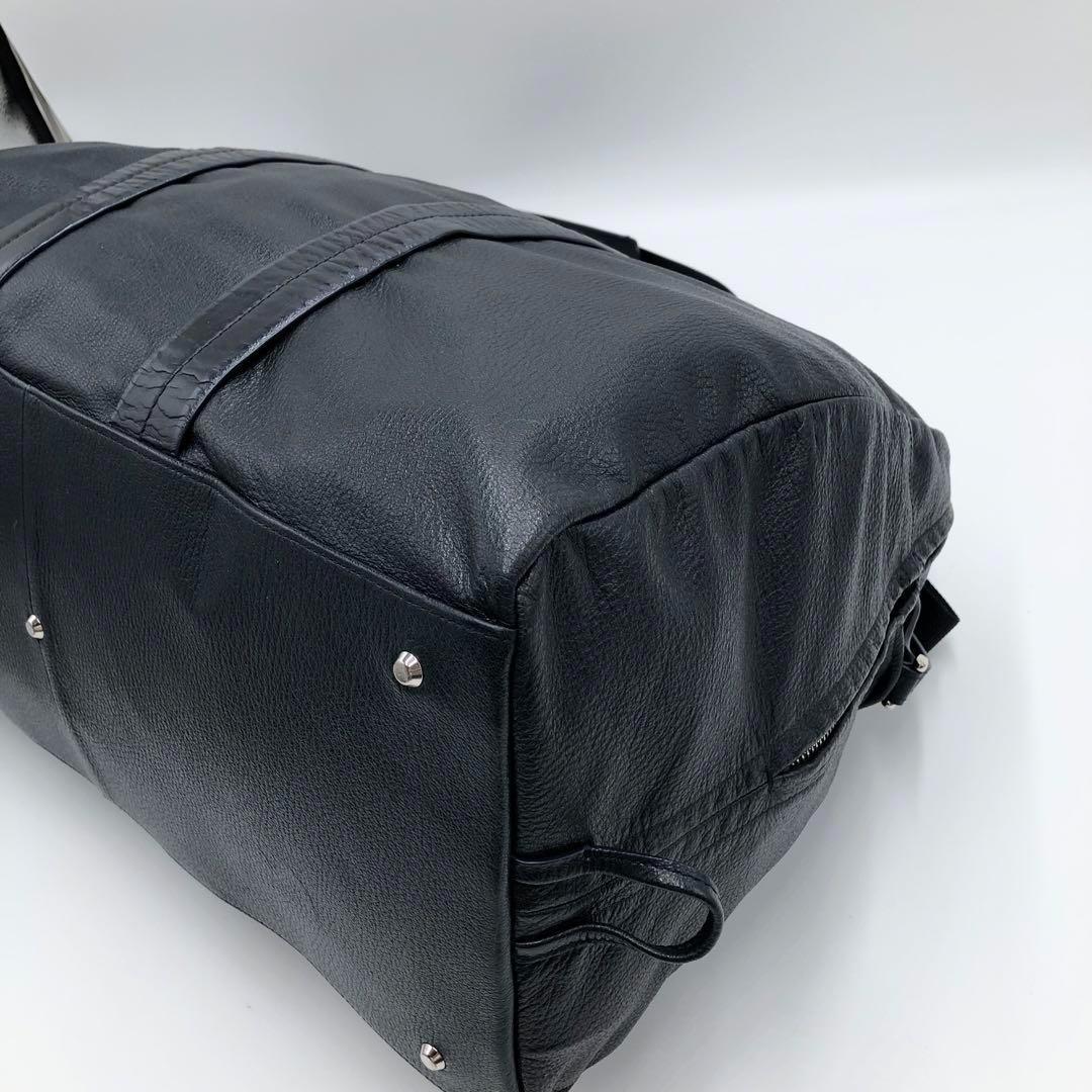 美品 ガレリアント 大容量 ボストンバッグ 2way ネイビー×ブラック