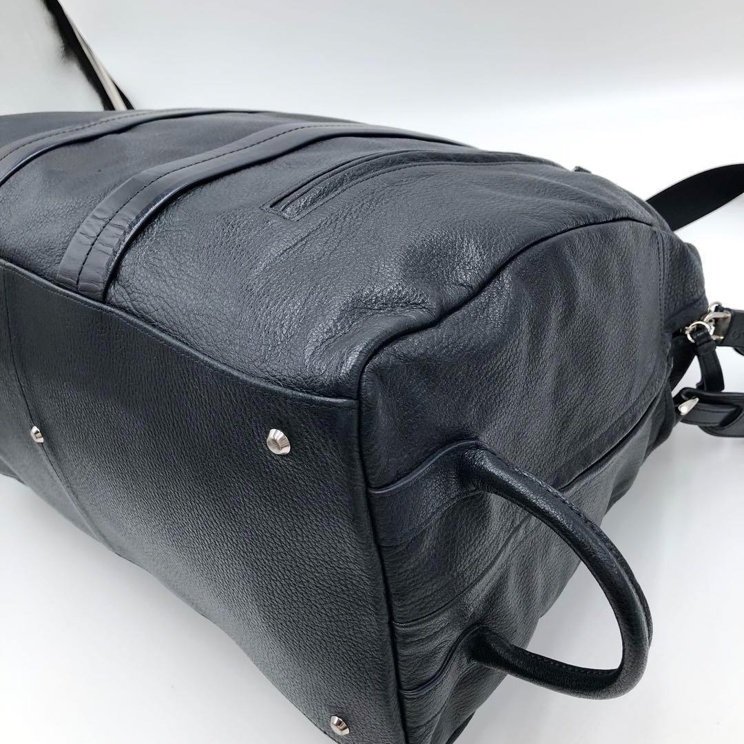 美品 ガレリアント 大容量 ボストンバッグ 2way ネイビー×ブラック