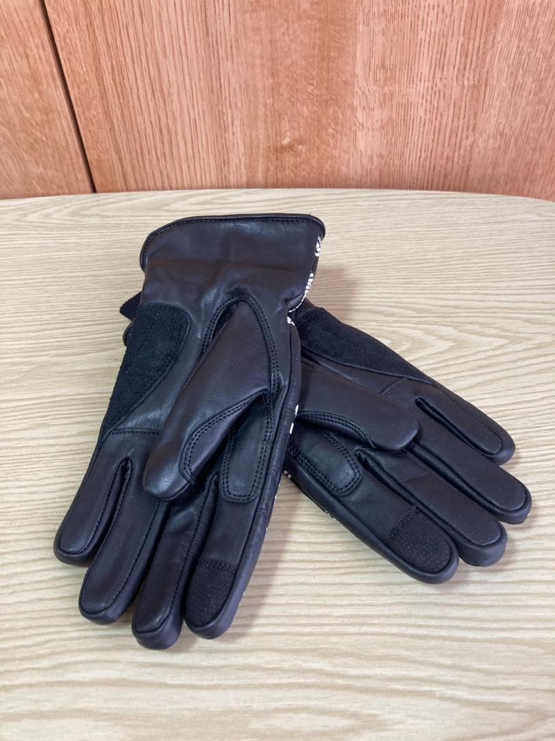 SAMS レザーグローブ 新品・未使用 手袋 ロゴプリント 黒手袋 Sサイズ