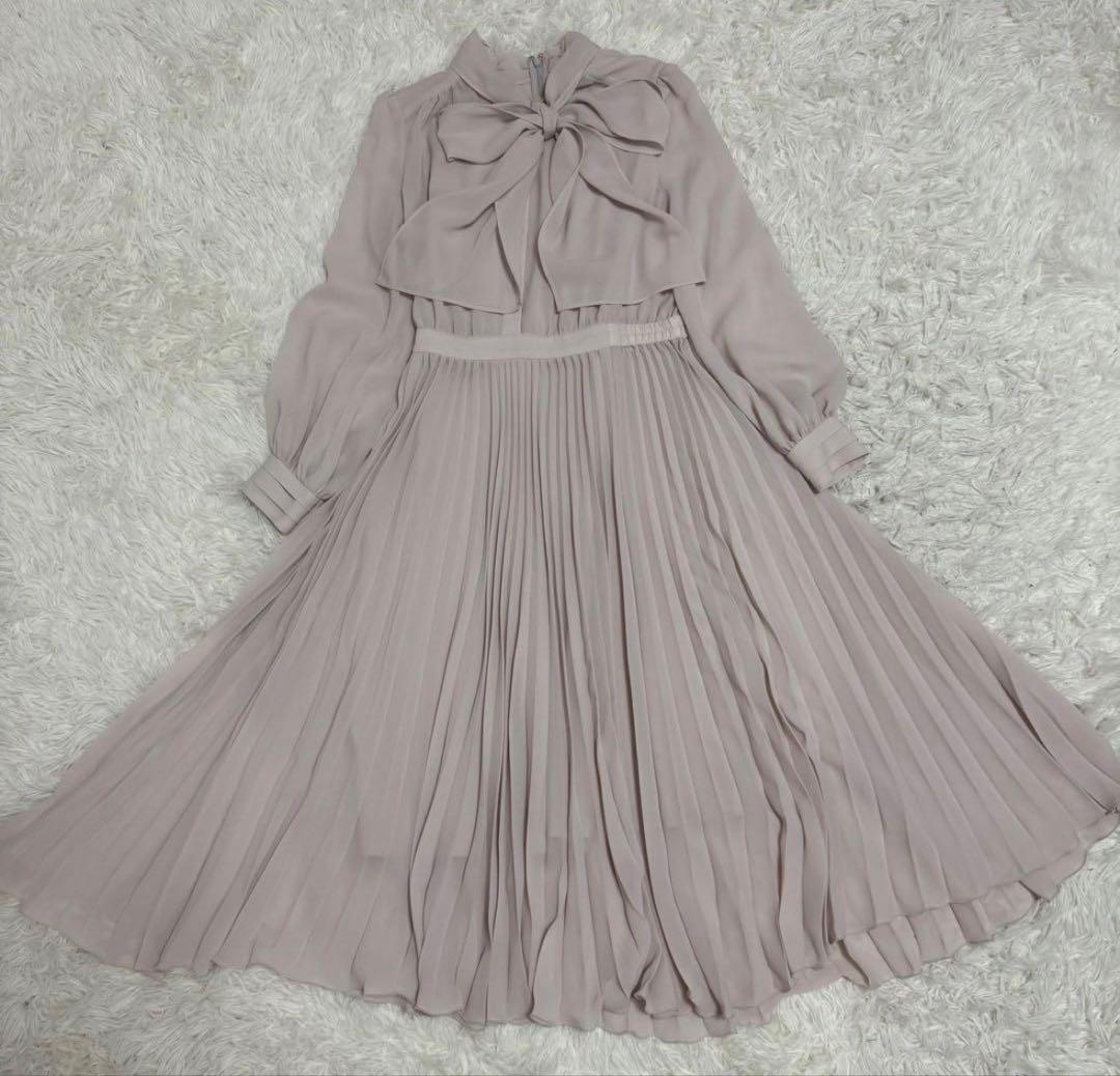 【極美品】ANAYI アナイ シアードビー ボウタイプリーツ ワンピース