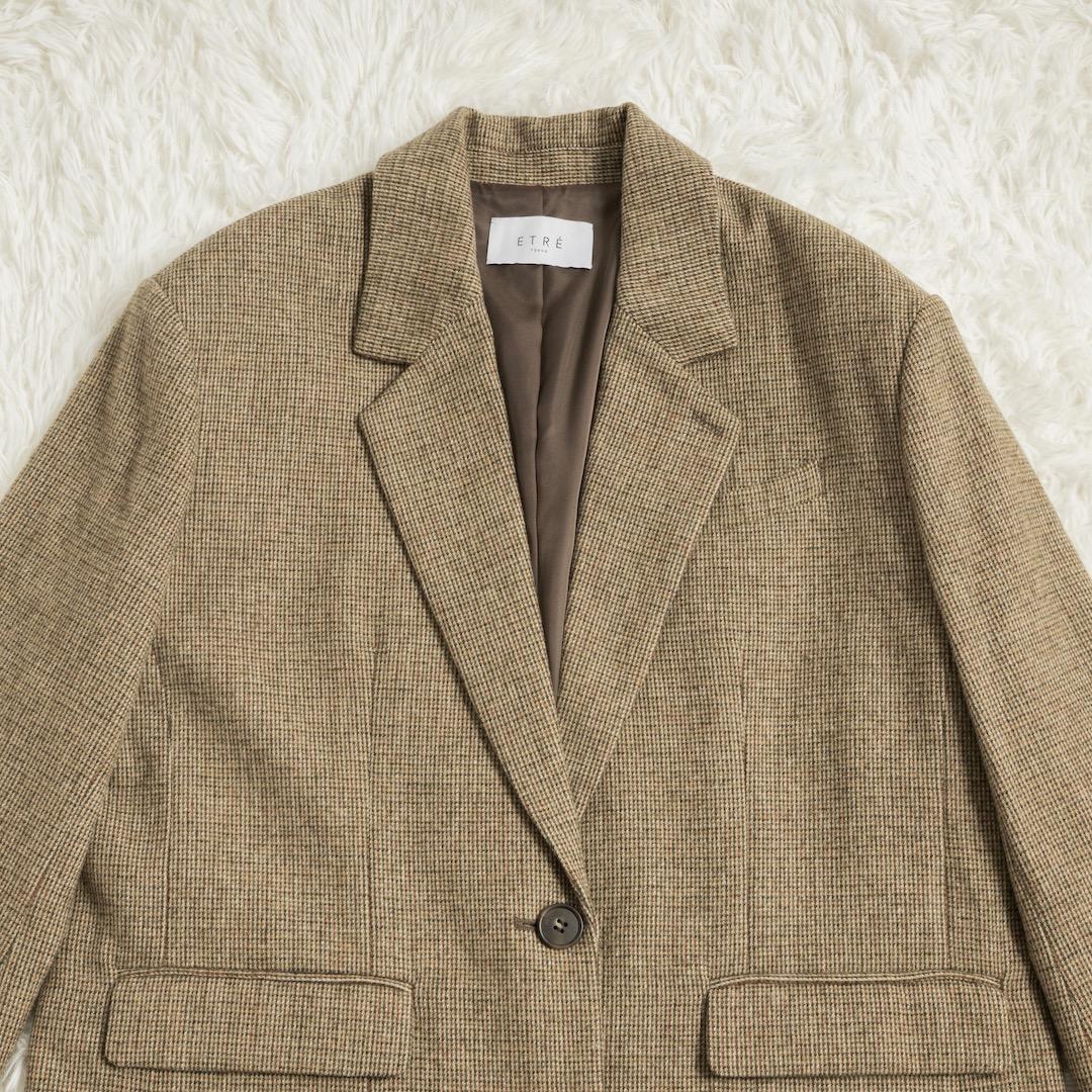 未使用 ETRE TOKYO 25AW チェックツィードテーラージャケット S