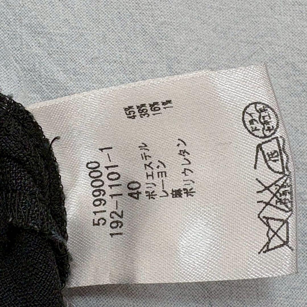 ヴァレンザ Aライン ミリタリーデニムシャツワンピース L 黒 半袖 ステッチ