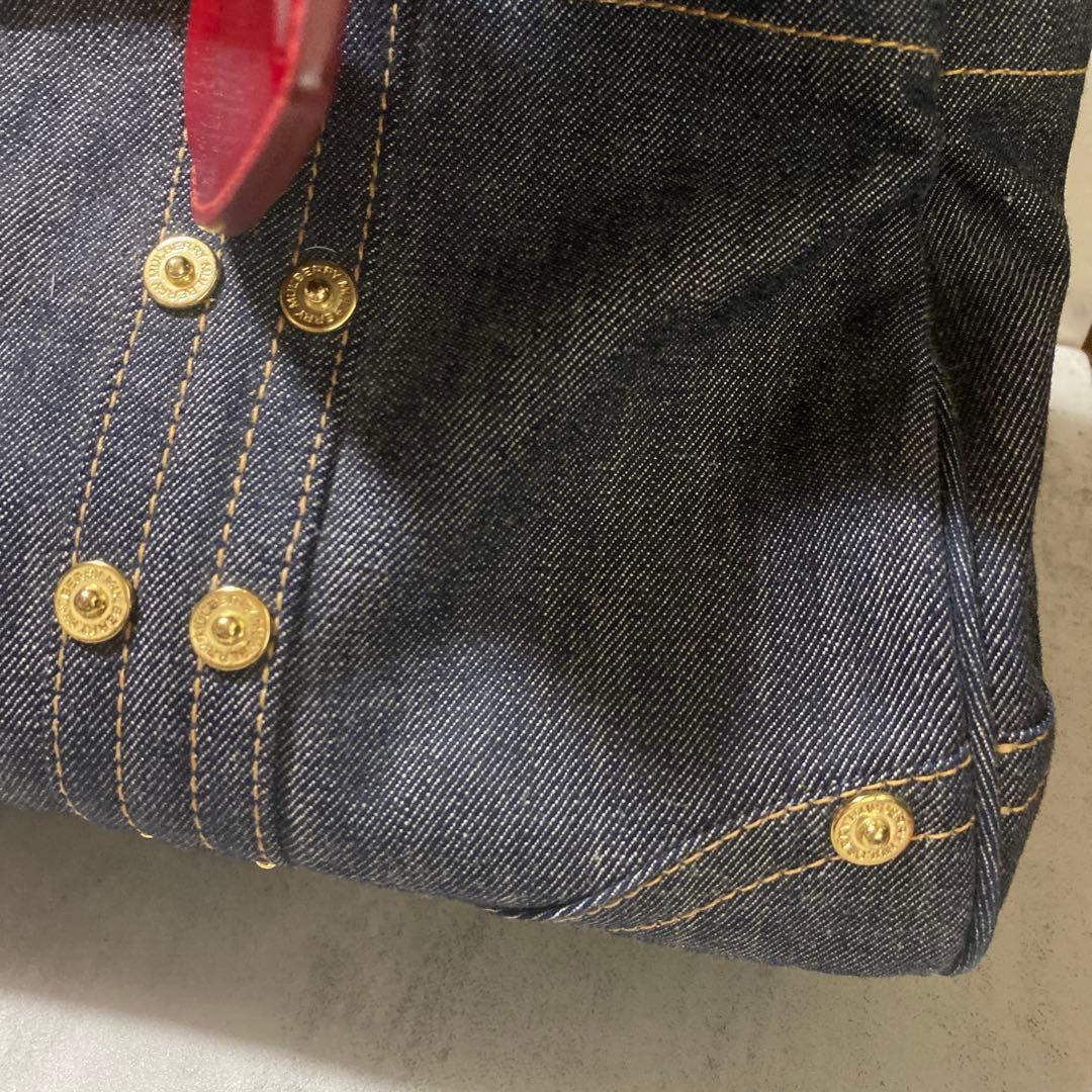 Mulberry ボストンバッグ ハンドバッグ ハート デニム地 紺