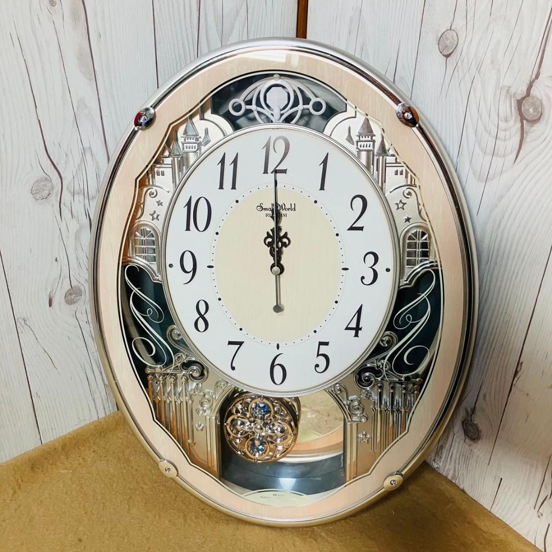 美品 RHYTHM 壁掛け時計 4MN538RH Small World リズム