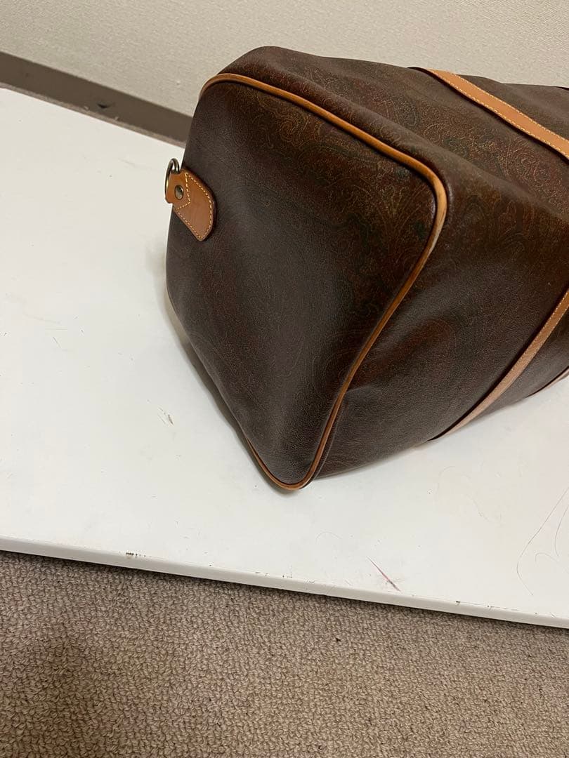 ETRO エトロ ブラウン レザー ボストンバッグ