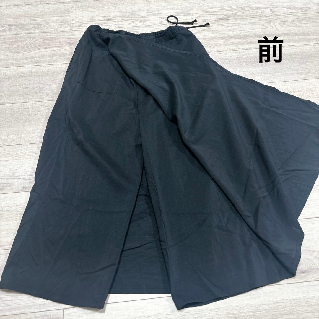 SOU・SOU ソウソウ モスリン筒下 袴パンツ 黒 着物ラップスカート風