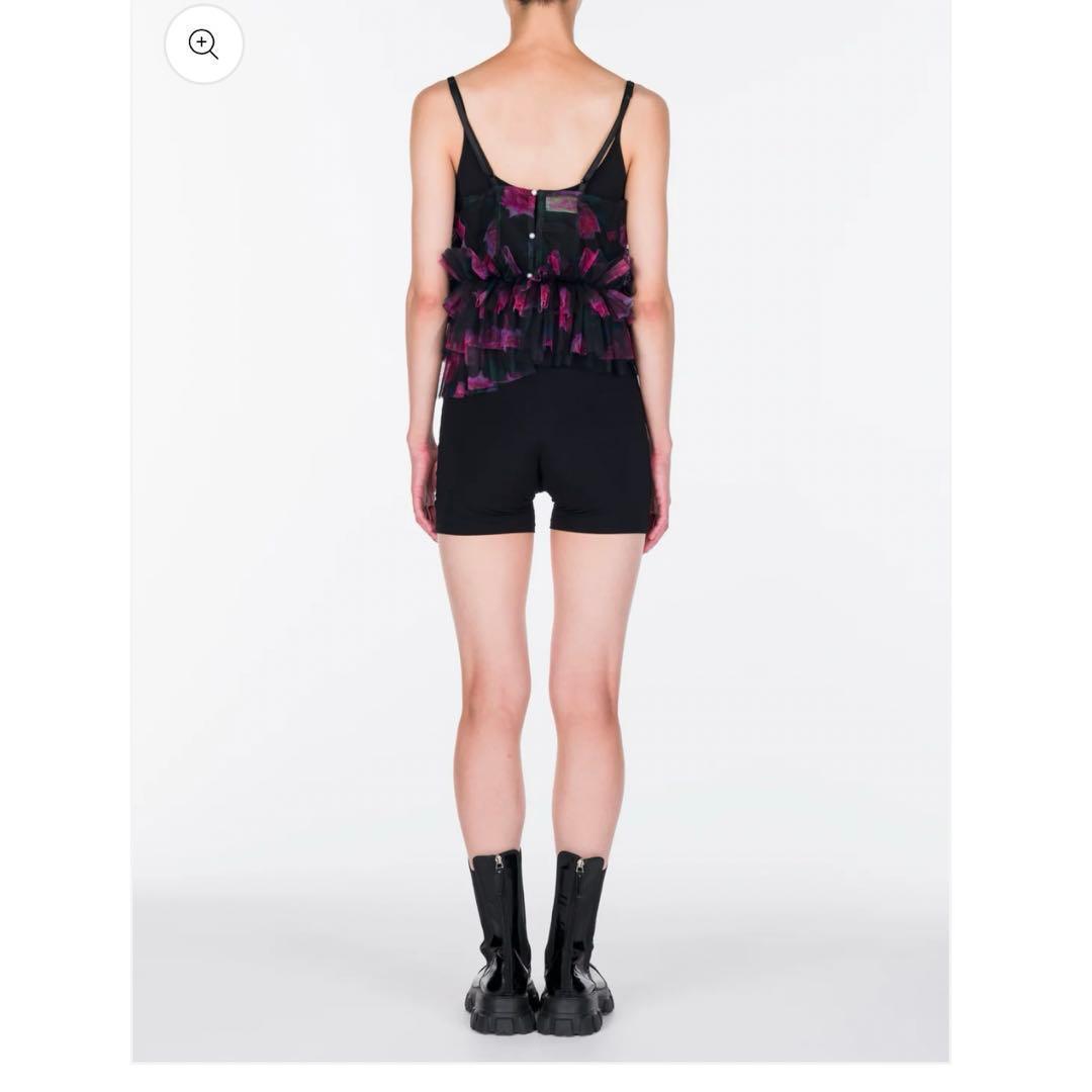試着のみ VIVIANO Tulle Ruffle Cami Top チュール