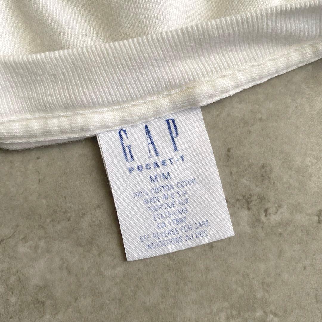 90s GAP POCKET-T ポケット Tシャツ 無地 USA製 白 M