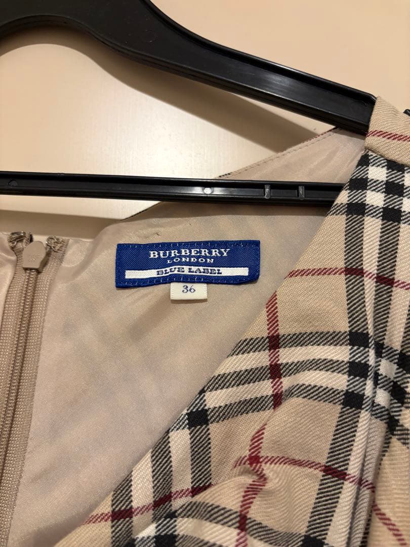 BURBERRY チェック柄 ノースリーブワンピース 36