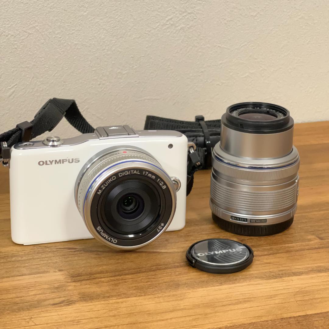 動作確認済 OLYMPUS E-PM1 ダブルレンズセット ミラーレス一眼
