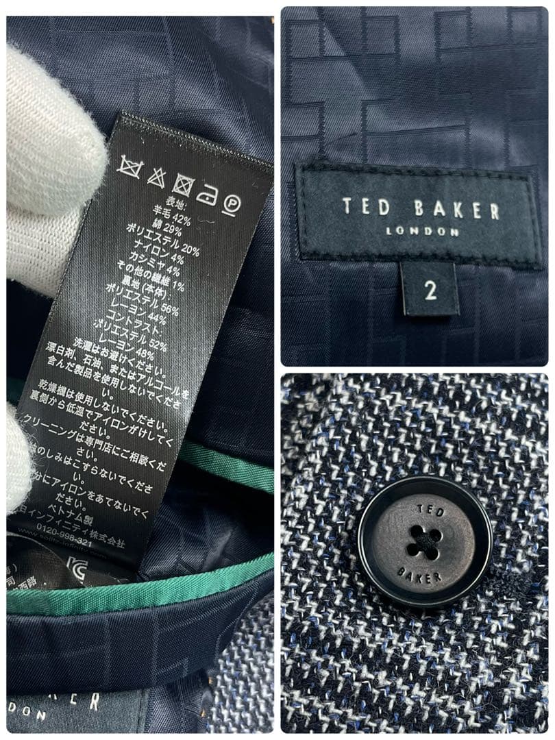 テッドベイカー　TED BAKER ジャケット　カシミヤ　グレンチェック　2
