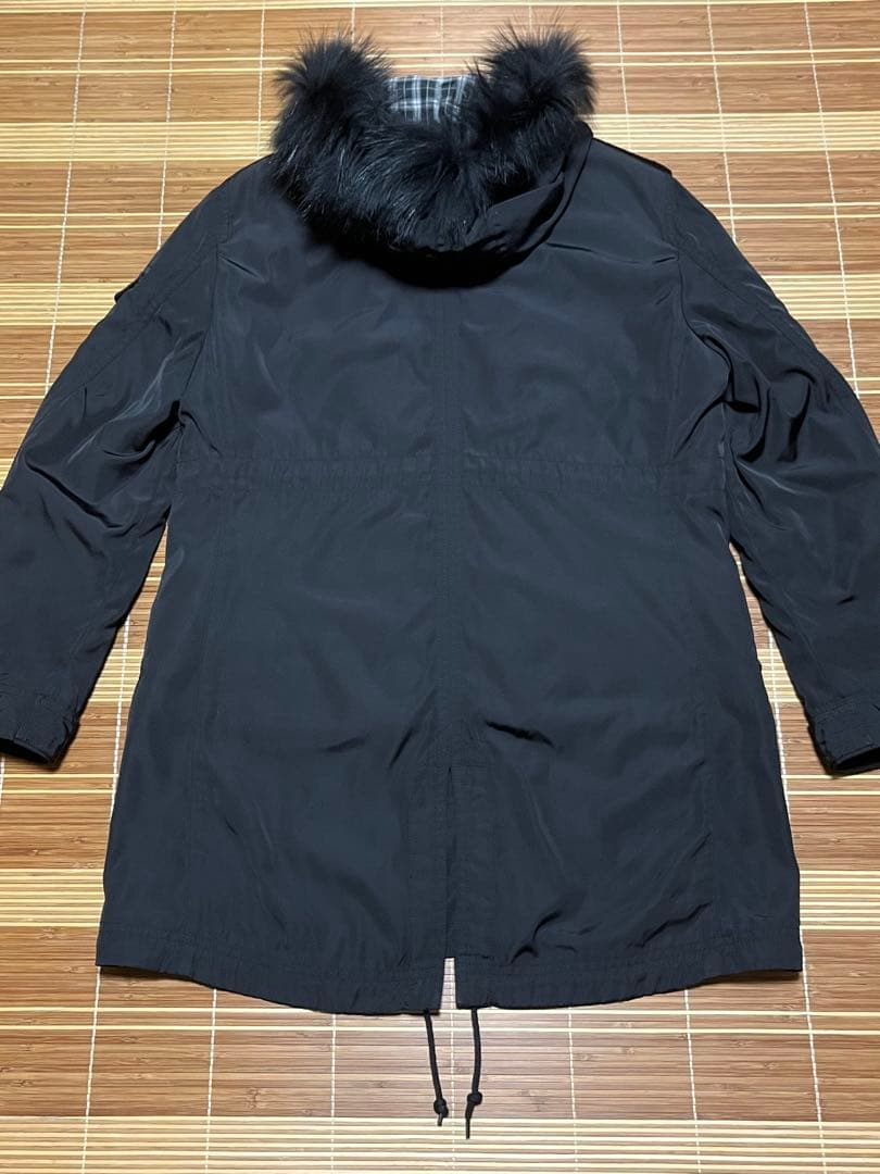 【極上品】BURBERRY 多機能 コート 黒 LL バーバリー モッズ