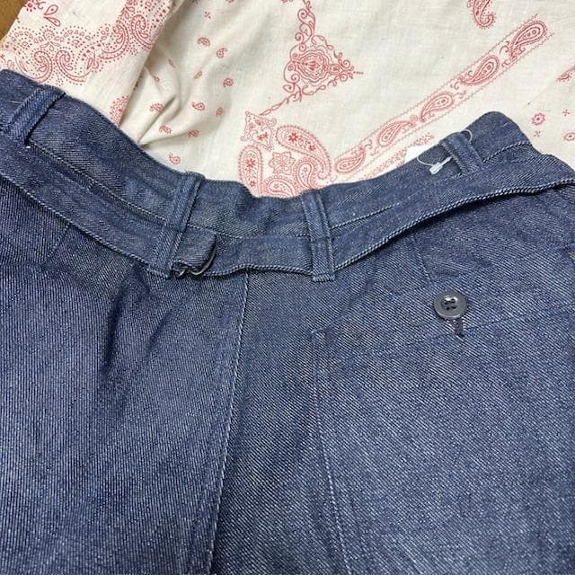 美品 Orcival ワイドデニムトラウザーズパンツ 1 濃紺 ユニセックス