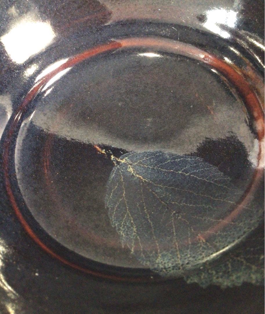 Ｐ１６２　茶碗　『土渕善丕氏造』『木葉天目茶碗』　抹茶碗　共箱　茶道具