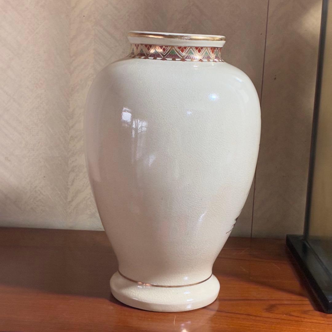 【桃の節句セール‼️】薩摩　原良窯　花柄陶器　花瓶　壺　花器