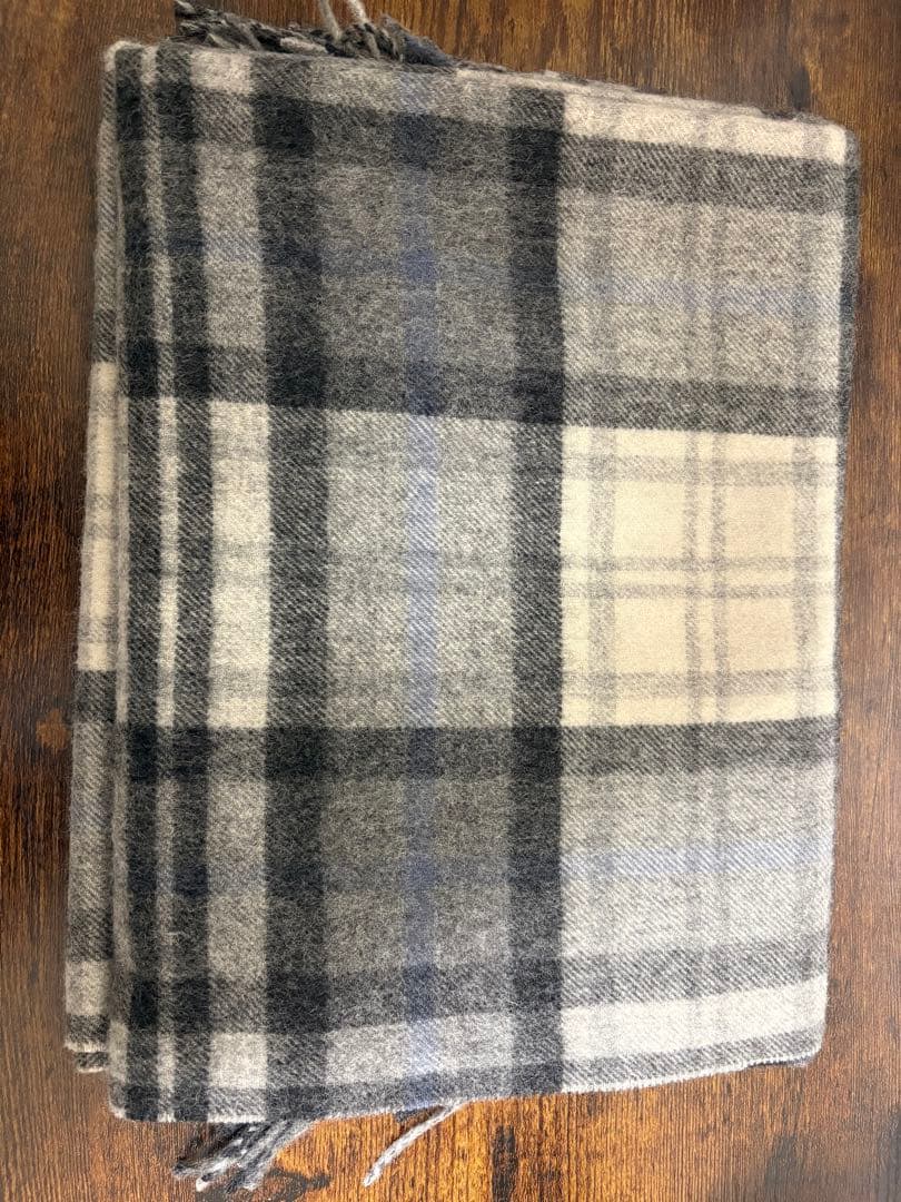 TWEEDMILL ツイードミル チェックストール チャコールグレー