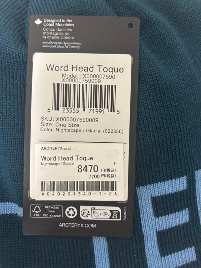 ARC'TERYX Word Head Toque ニット帽