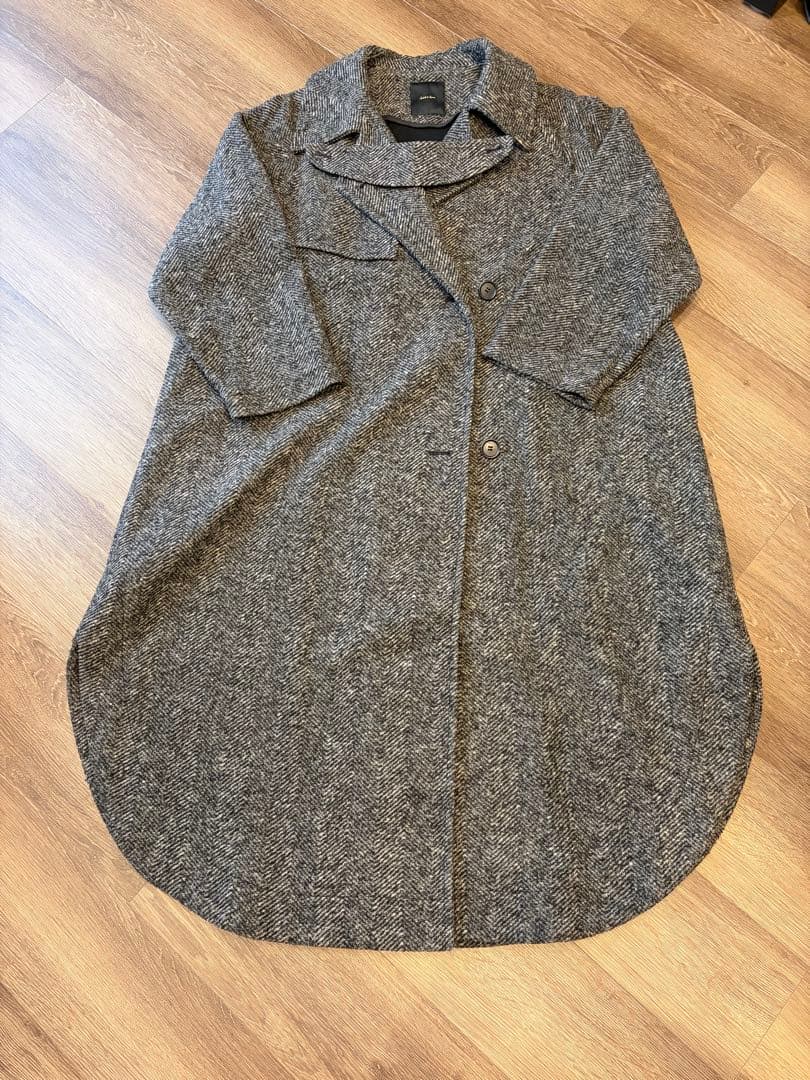 spick&span Wスライバーヘリンボーンボリュームコート