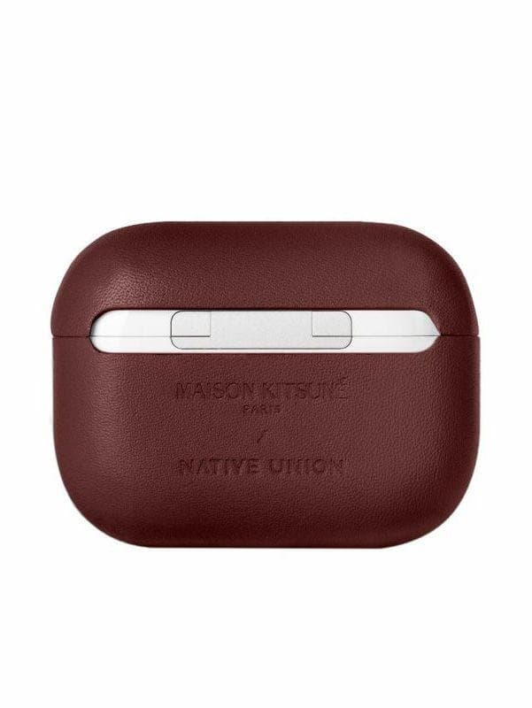 メゾンキツネ Airpods Pro 第2世代 レザーケース (ワインレッド)