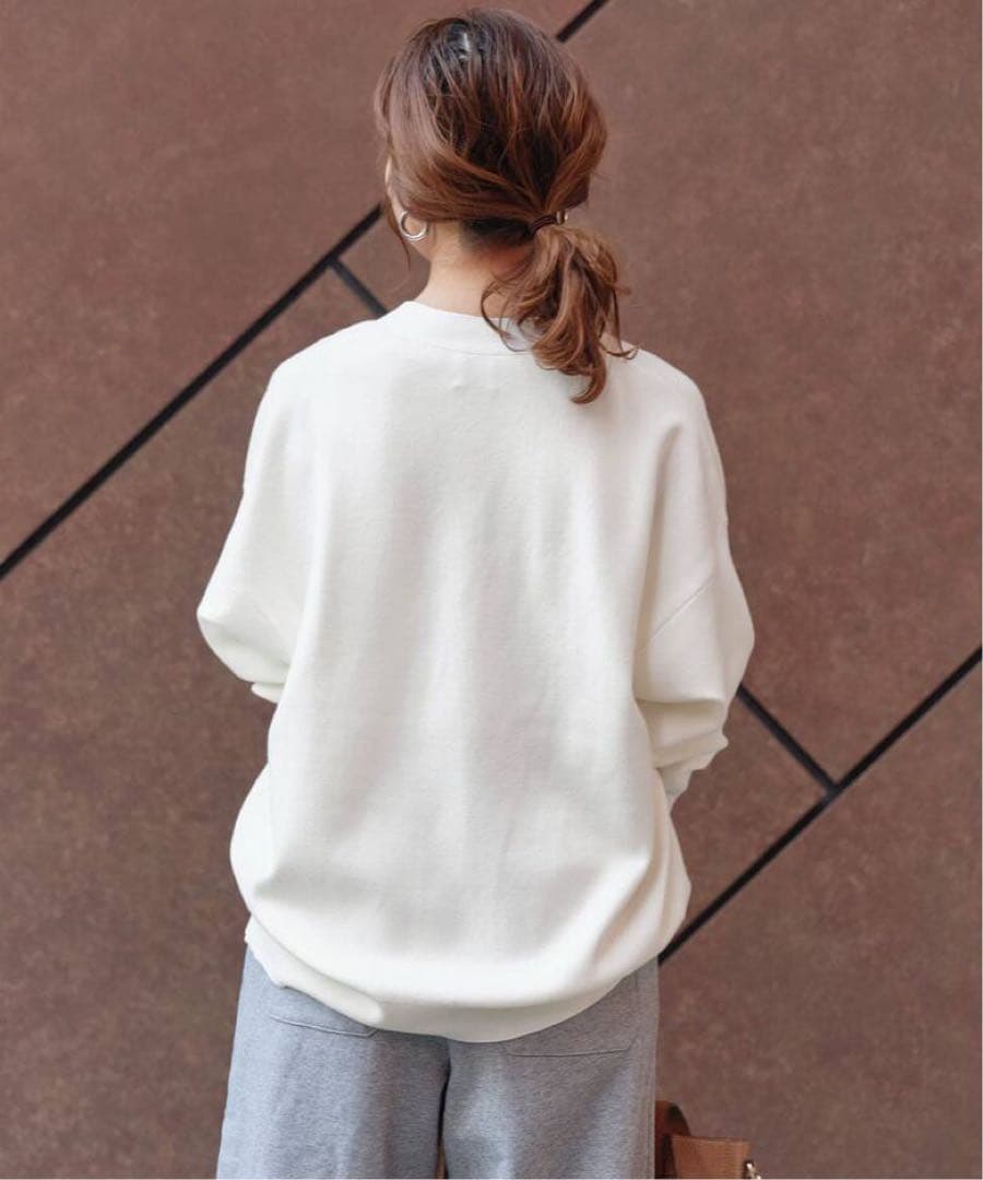 スピックスパン（Spick＆Span）ダブルジャガードビッグカーディガン　白