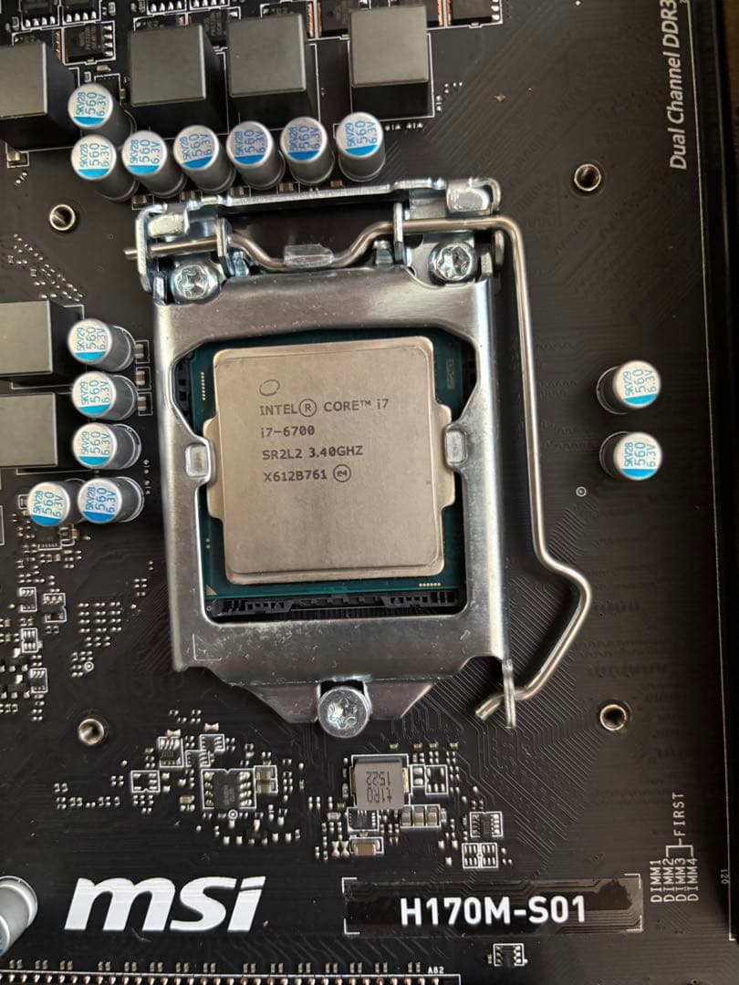 MSI H170M-S01 i7-6700 メモリ16GB ベンチ台、電源なし