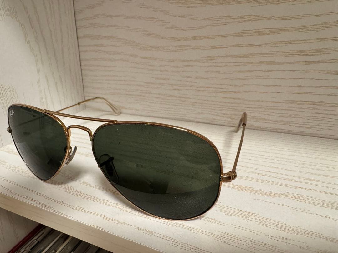 Ray-Ban サングラス アビエーター ゴールド グリーンレンズ ケース付き
