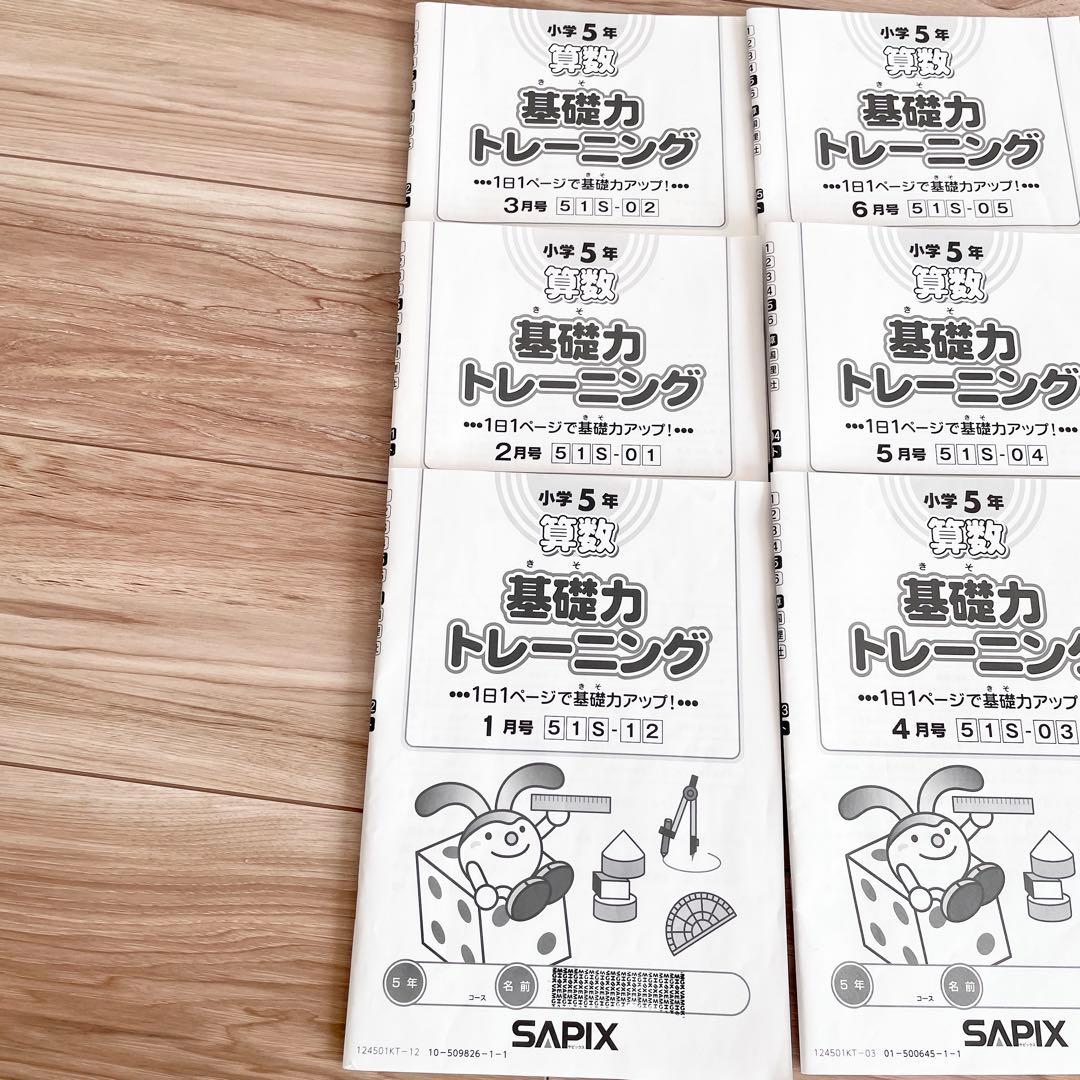 サピックス　2024 算数　5年生　基礎力トレーニング　SAPIX 1年12ヶ月