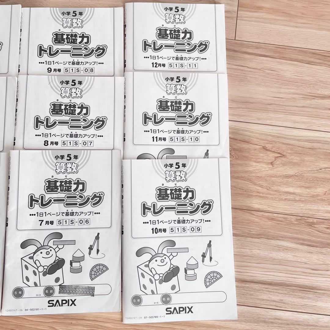 サピックス　2024 算数　5年生　基礎力トレーニング　SAPIX 1年12ヶ月
