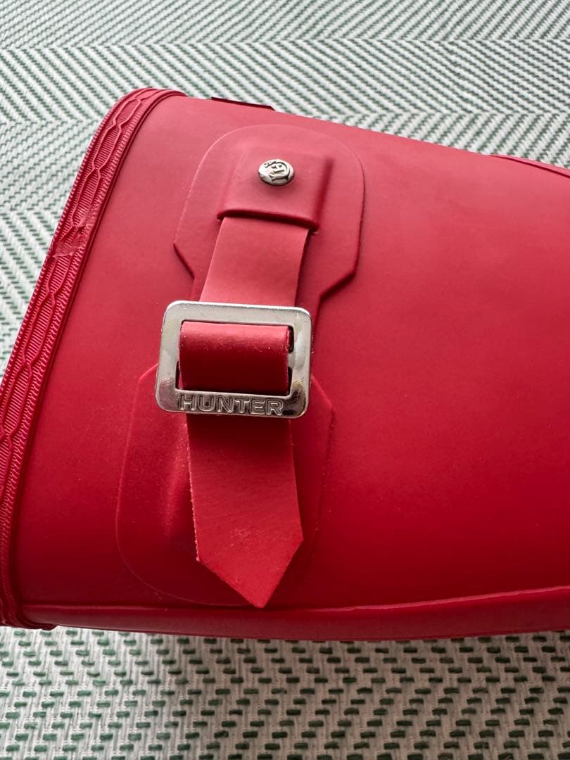 HUNTER レッド 長靴 バックル付き