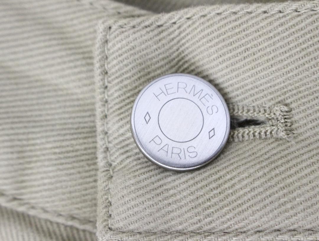 ◇HERMES ライトベージュ コットンパンツ