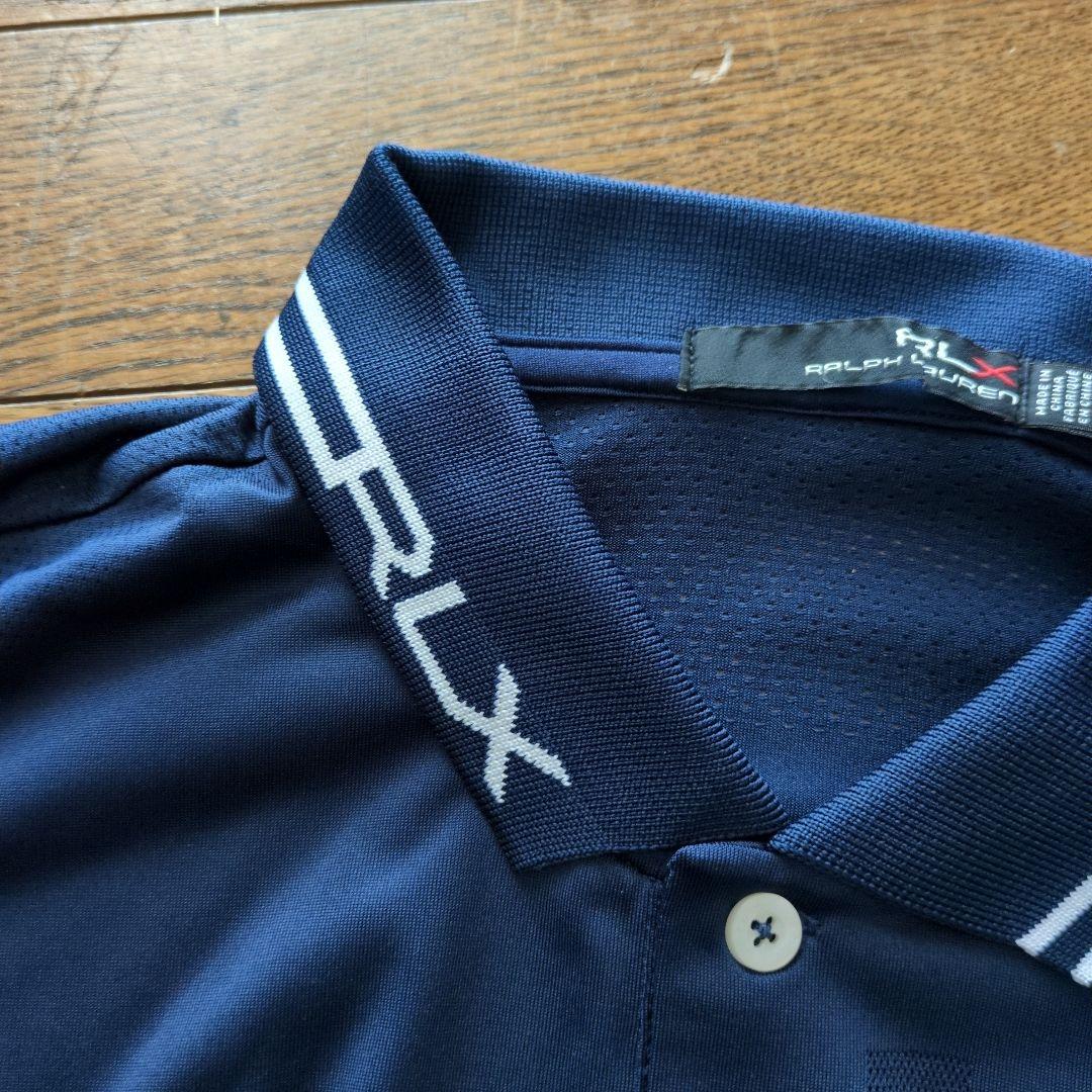美品、RLX Ralph Lauren ネイビー ポロシャツUSサイズS