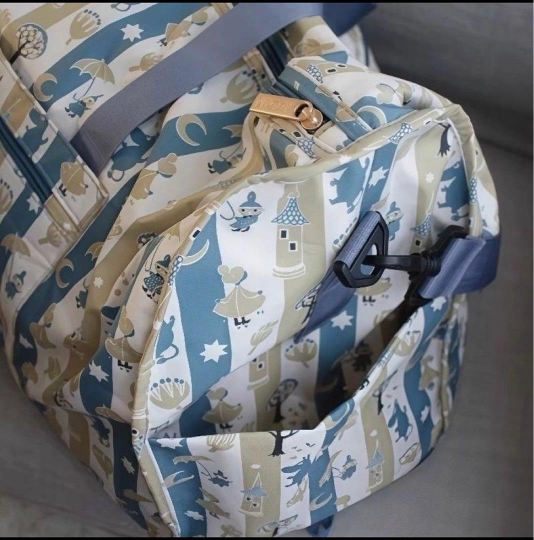 MOOMIN ムーミン 折りたたみボストンバッグ 大容量 約38L 軽量青色