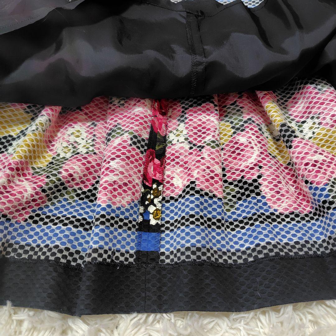 【美品♡希少40】エムズグレイシー　コットンフラワーフレアワンピース Aライン