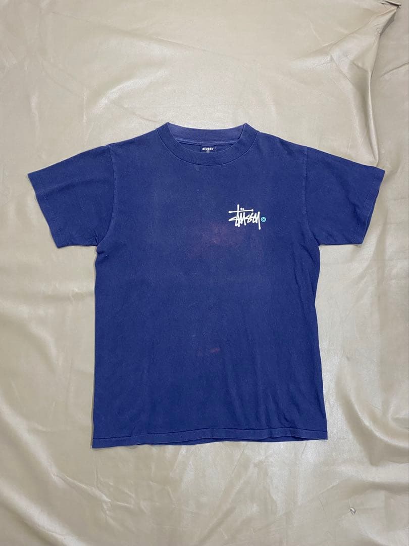 STUSSY 90's バックプリント Tシャツ ネイビー