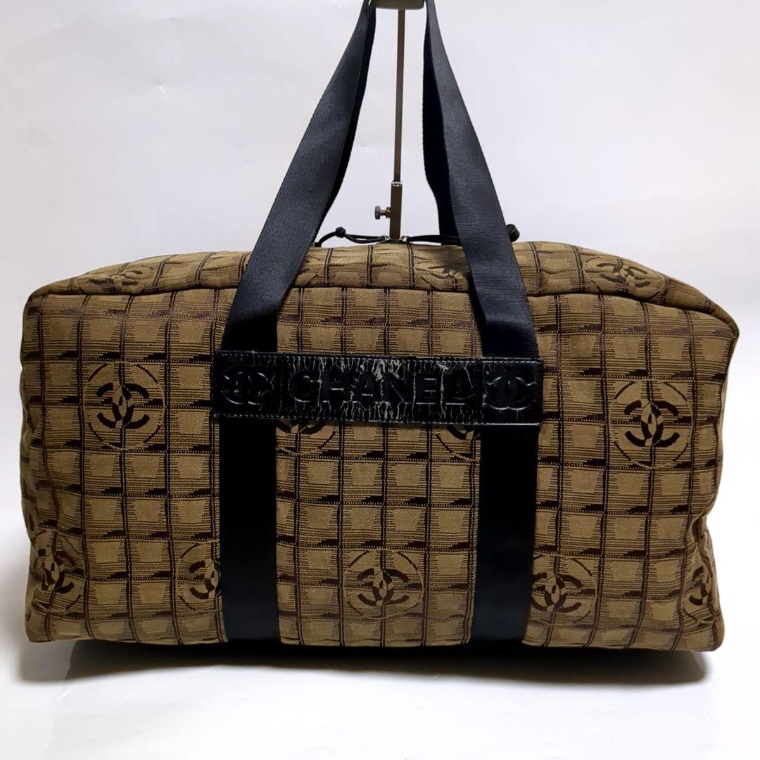 ✨CHANEL✨ボストンバッグ ニュートラベル ナイロン ブラウン ロゴ