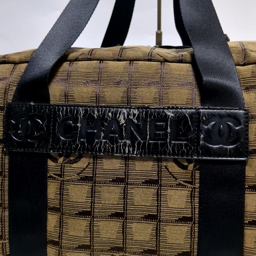 ✨CHANEL✨ボストンバッグ ニュートラベル ナイロン ブラウン ロゴ