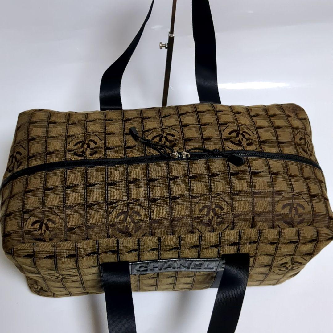 ✨CHANEL✨ボストンバッグ ニュートラベル ナイロン ブラウン ロゴ