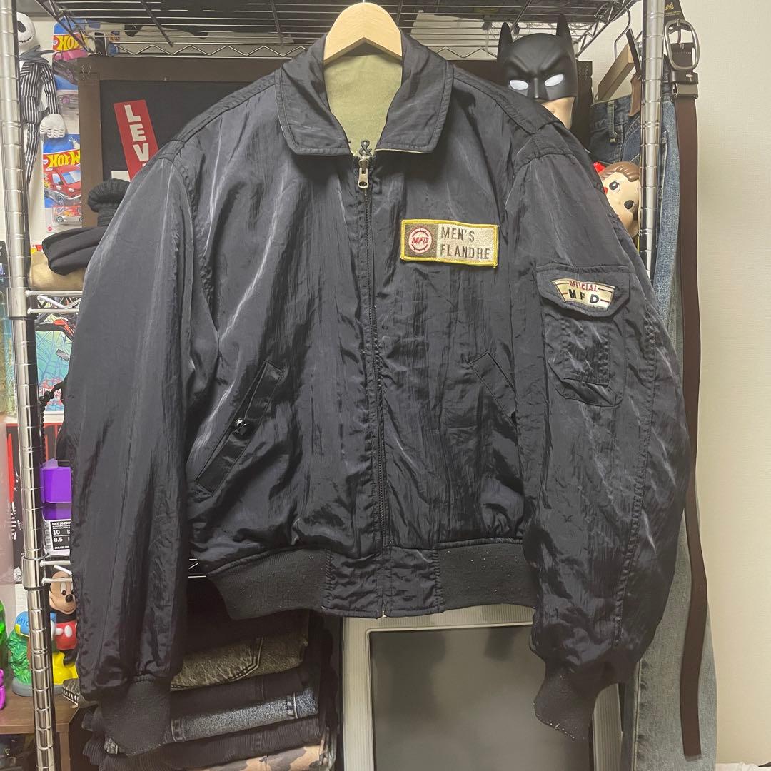 90s MEN’S FLANDRE リバーシブル フライトジャケット ワッペン