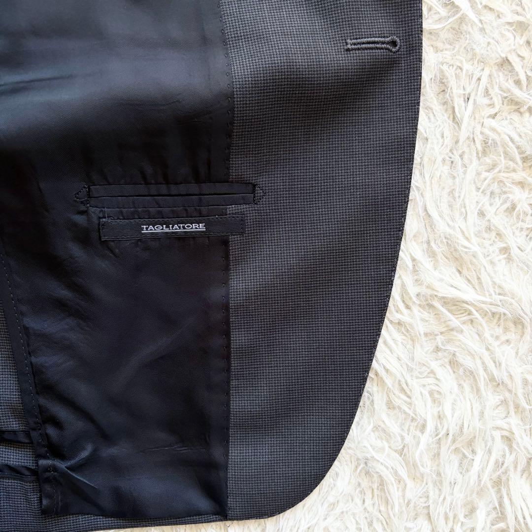 <美品>TAGLIATORE ヴェスビオ ダークグレー ウール ジャケット 48